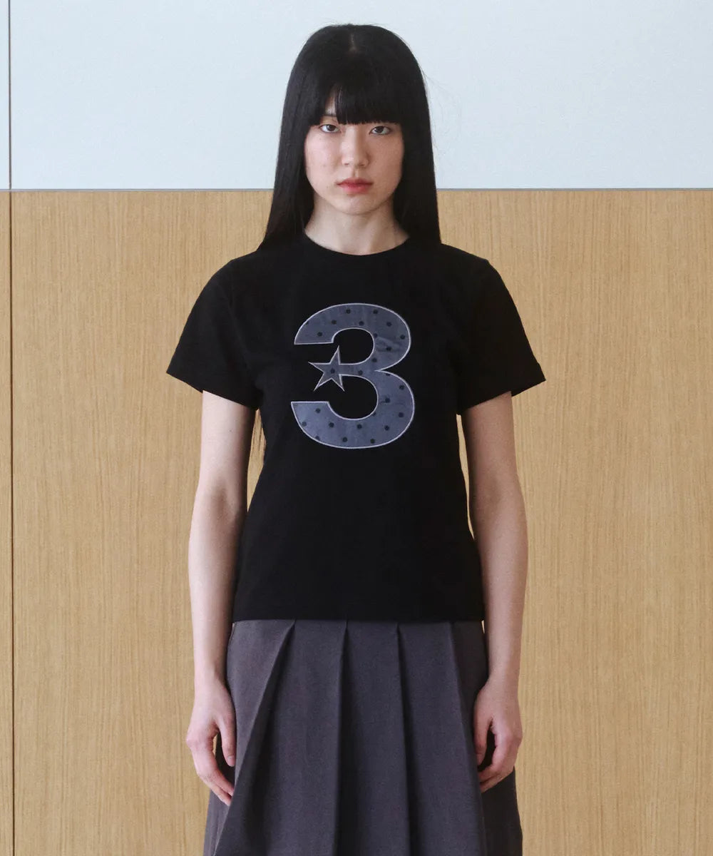 BAUF 3 LOGO DOT SLIM FIT T-SHIRT (BLACK)