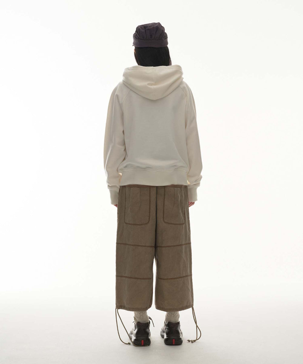 ✪【𝘱𝘳𝘦-𝘰𝘳𝘥𝘦𝘳】coyseio ruffle lace hood zip-up (white)