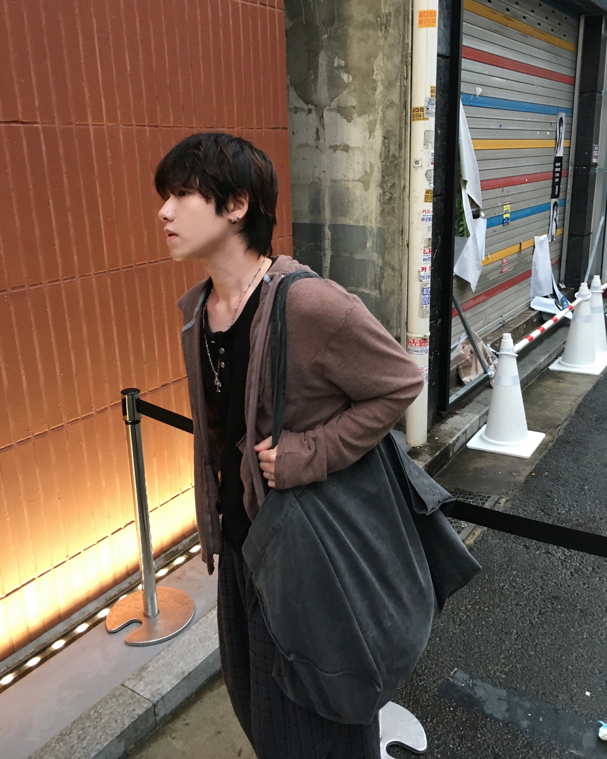 mesh hooded jacket (brown)