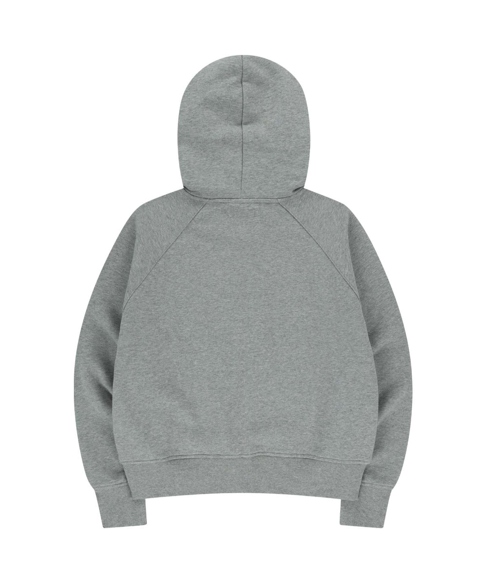 ✪【𝘱𝘳𝘦-𝘰𝘳𝘥𝘦𝘳】coyseio ruffle lace hood zip-up melange (grey)