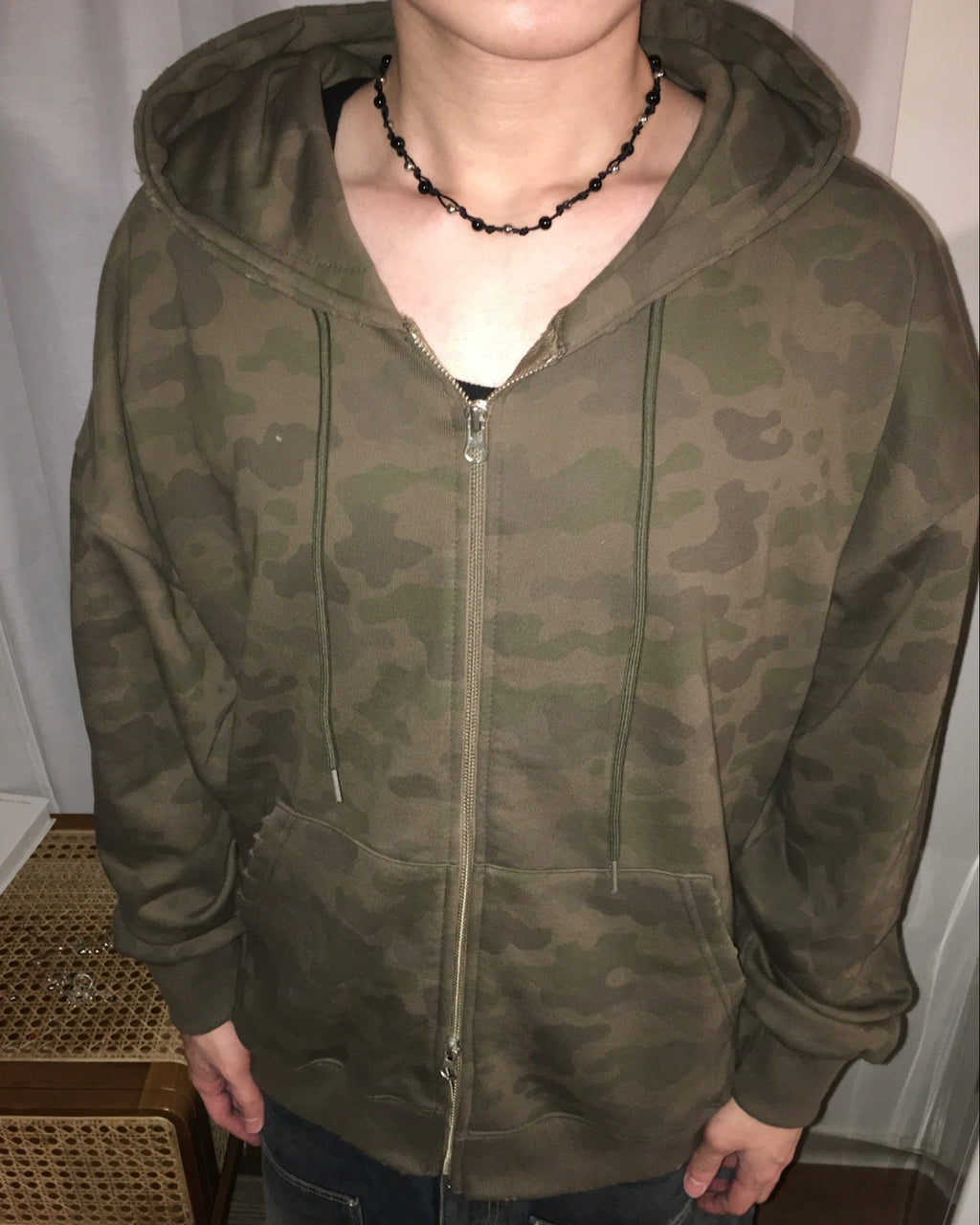 (in stock) camo damaged jacket (charcoal)