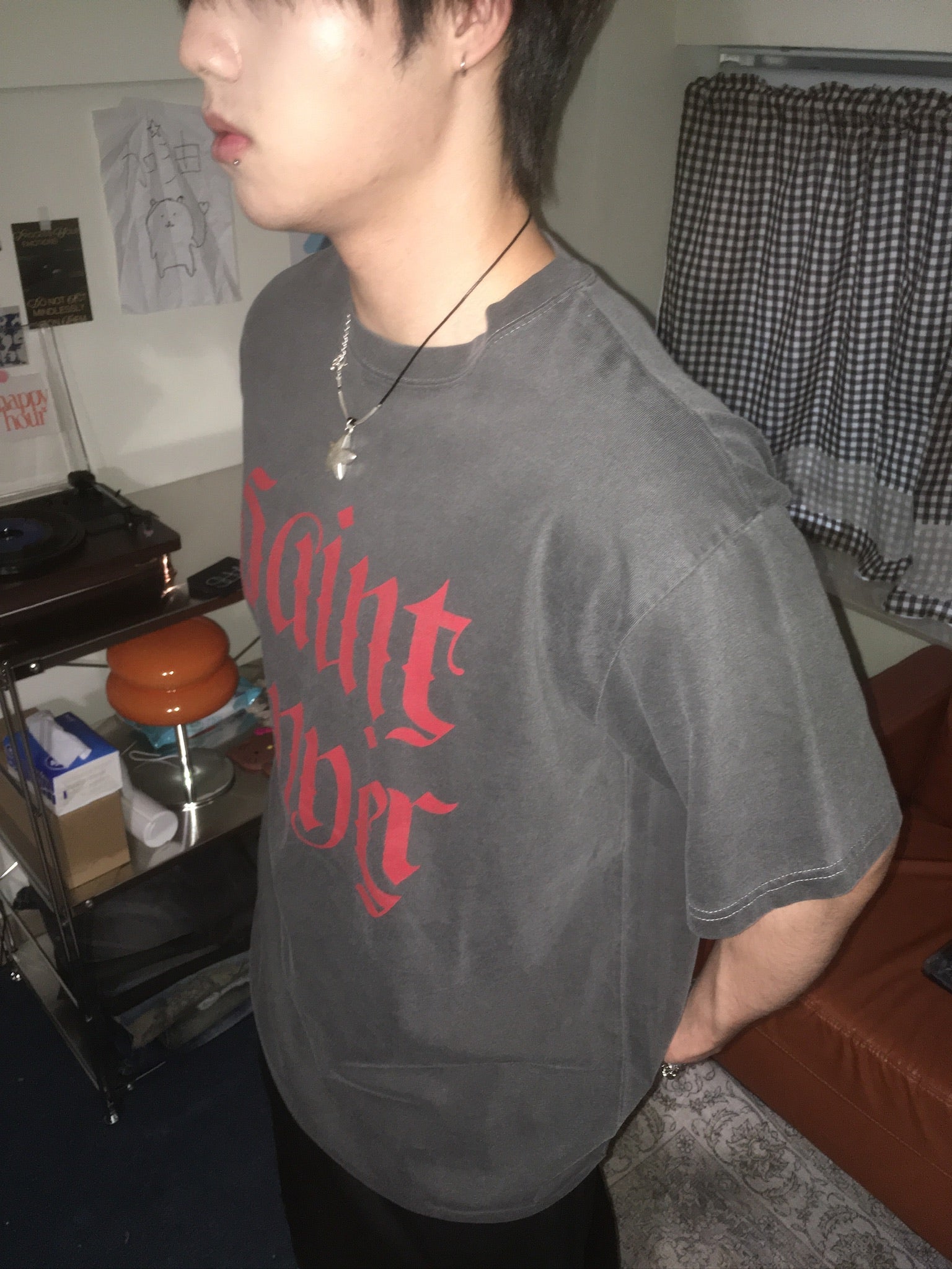 saint washed tee (charcoal)