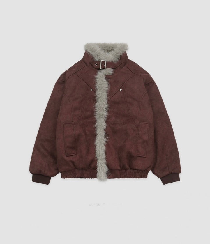 (★BEST) fur collar jacket (black)