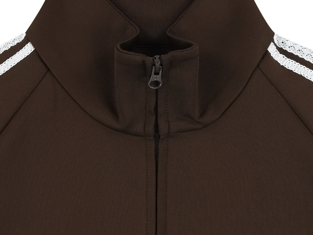 ✪【𝘱𝘳𝘦-𝘰𝘳𝘥𝘦𝘳】coyseio lace track jacket (brown)