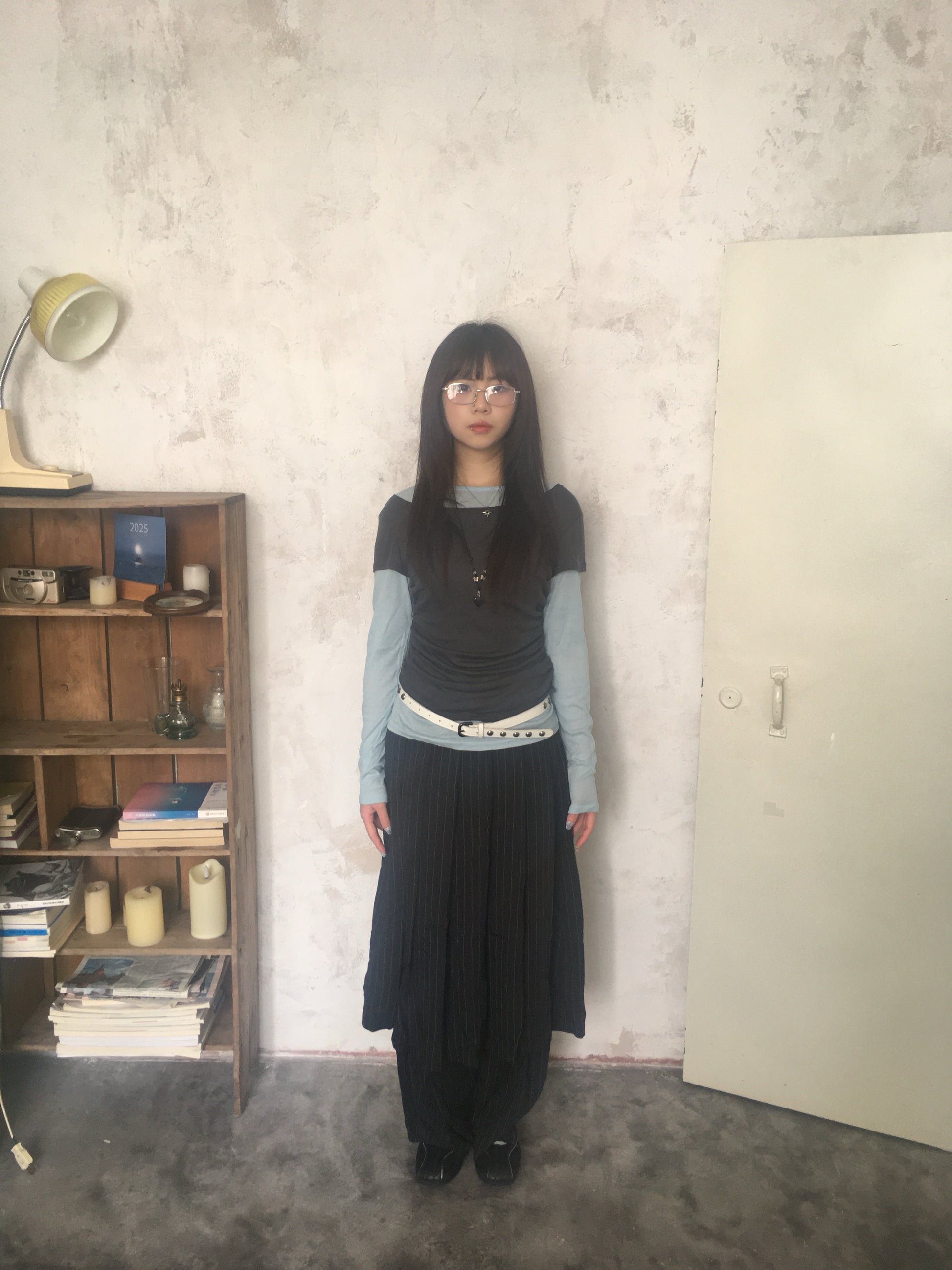 tencel color layered tee (sky blue)