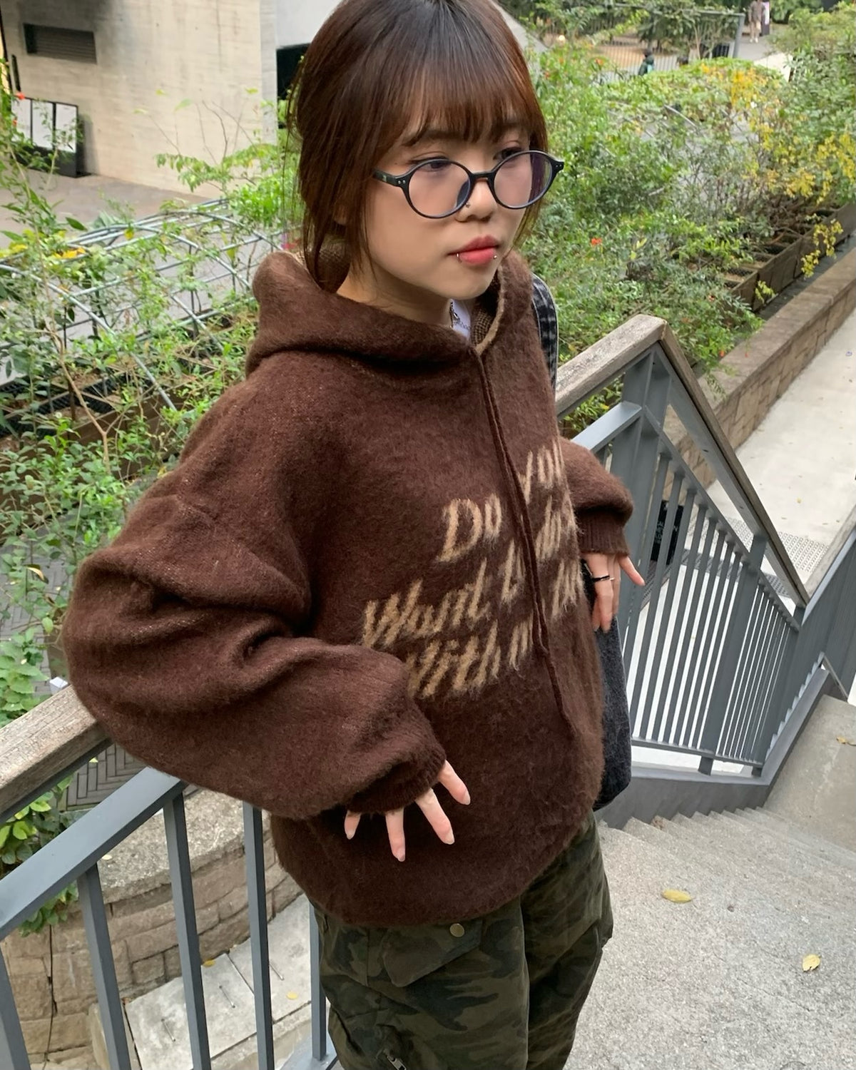SKR knitted hoodie