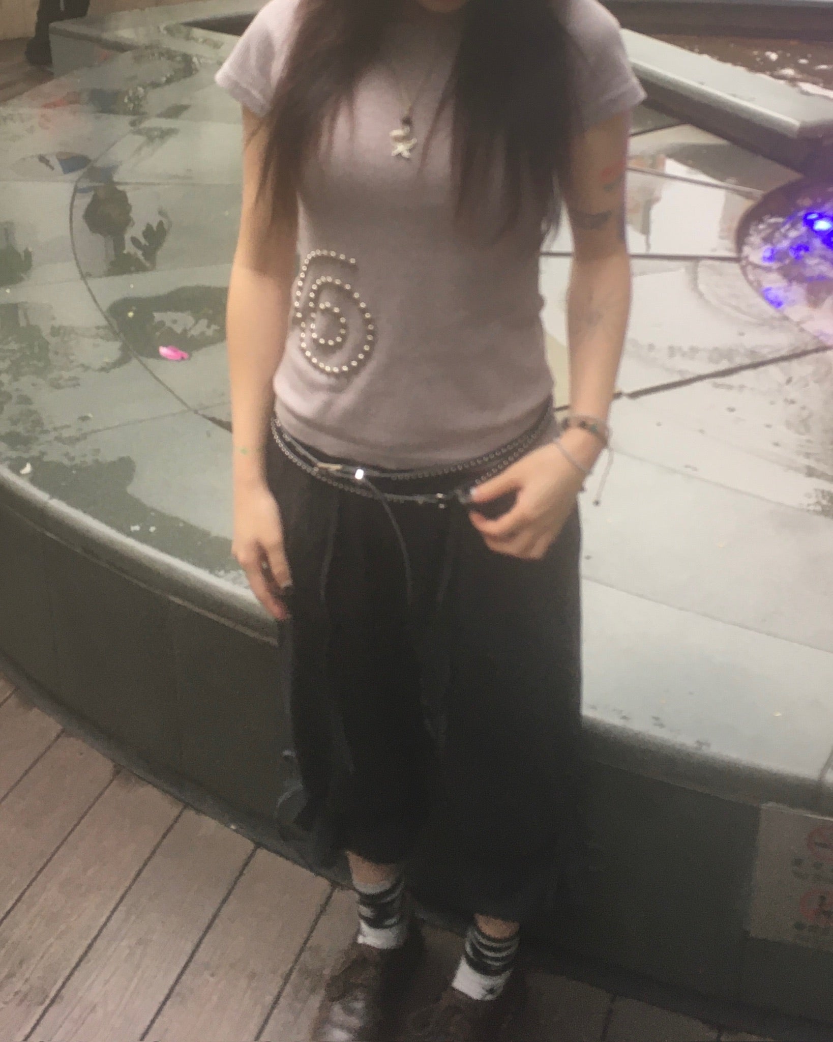 spiral studded tee (grey)