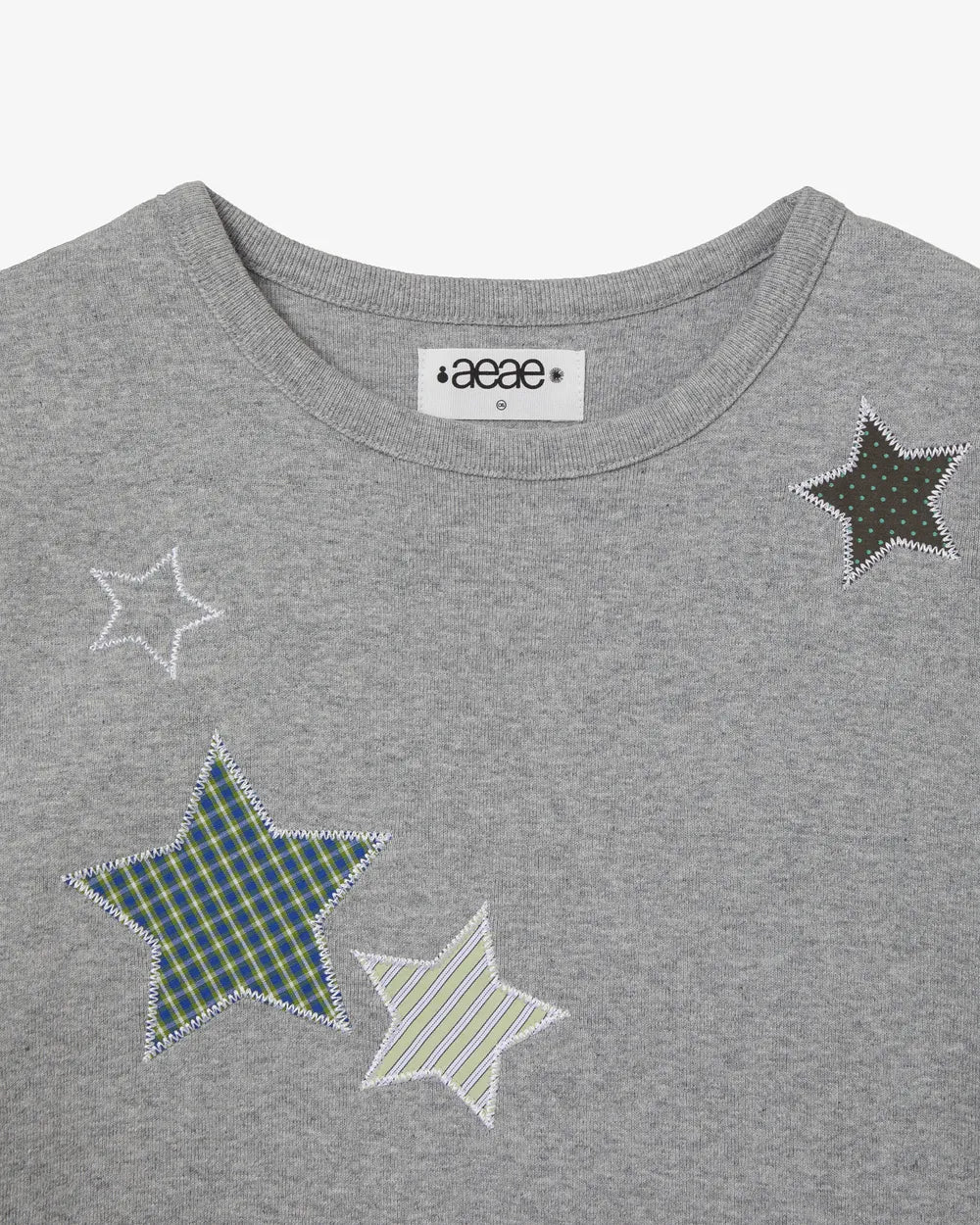 AEAE CHECK STAR TEE (GREY)