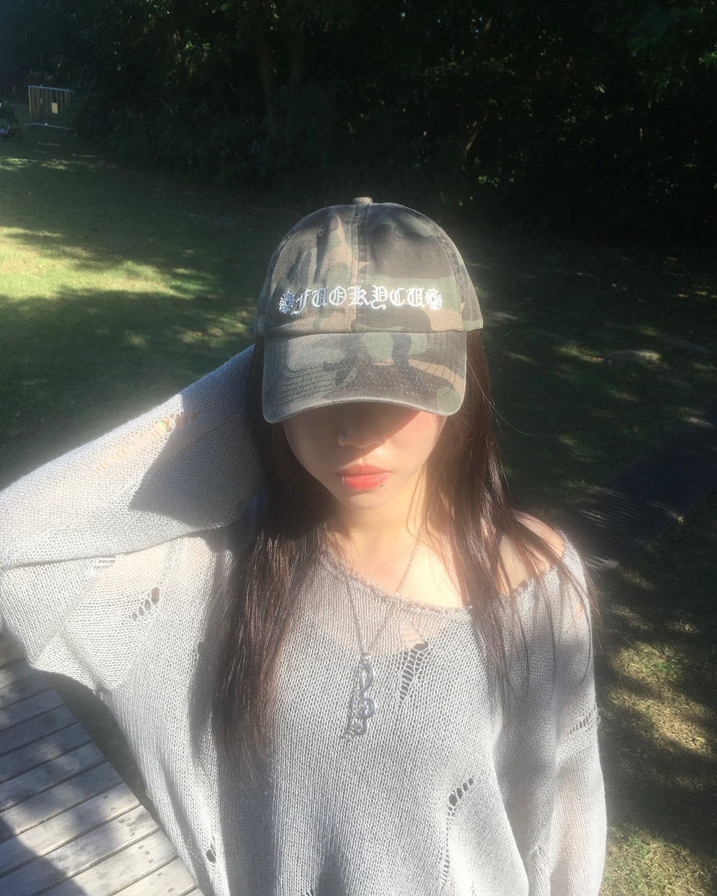 camo gothic cap