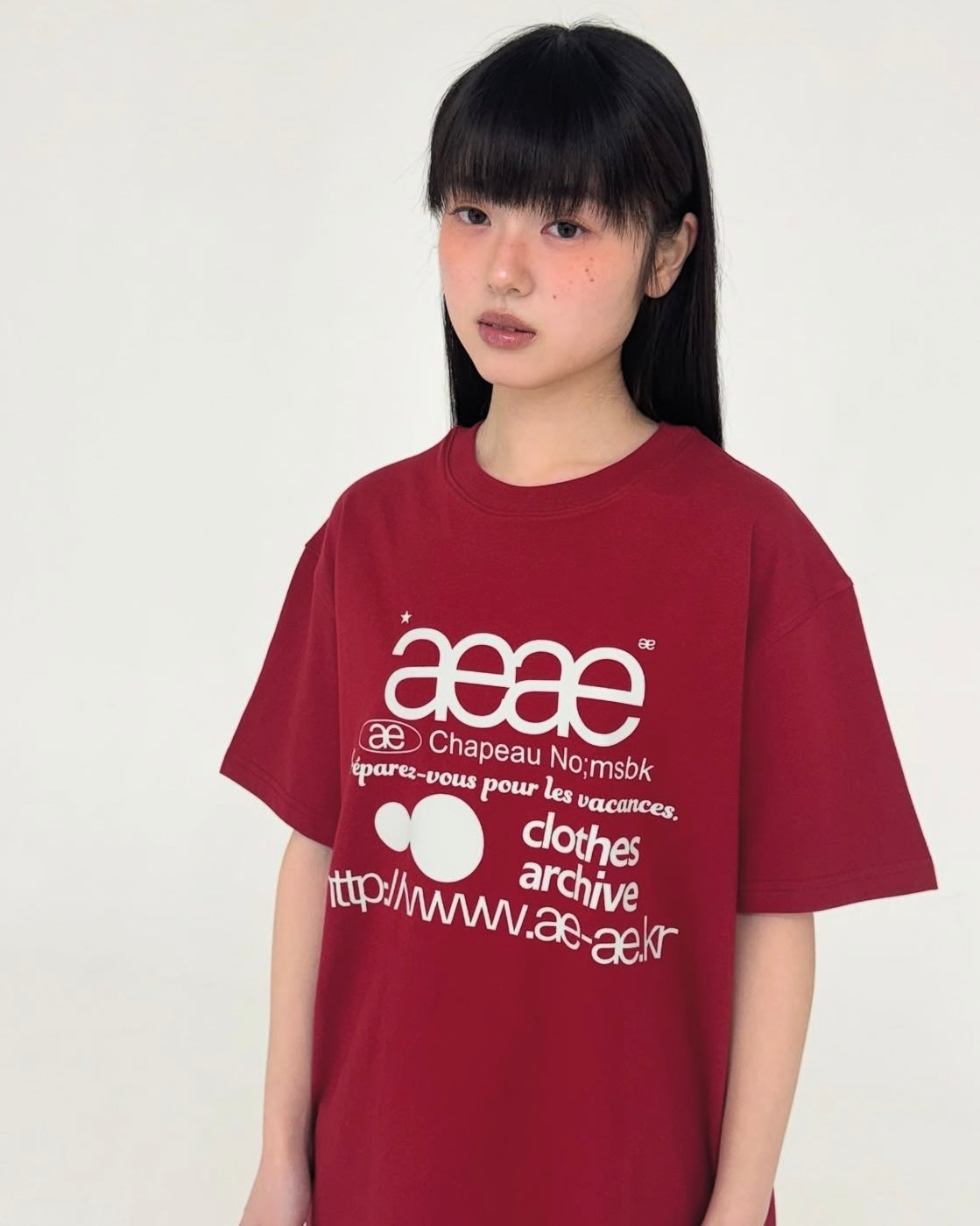 AEAE WEB LOGO T-SHIRTS (BURGUNDY)