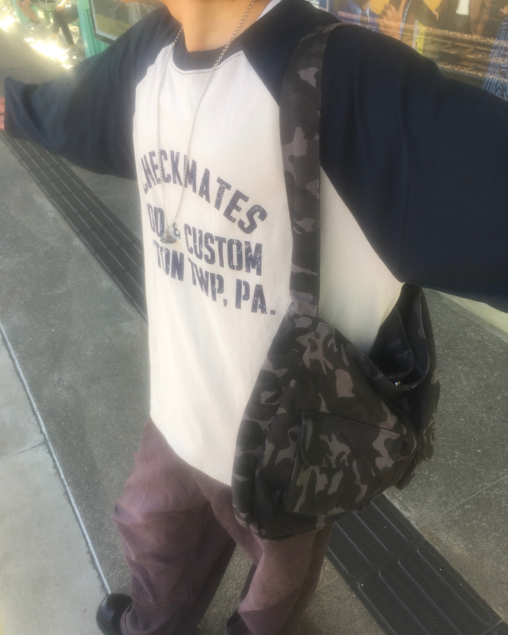 camo shoulder bag (charcoal)