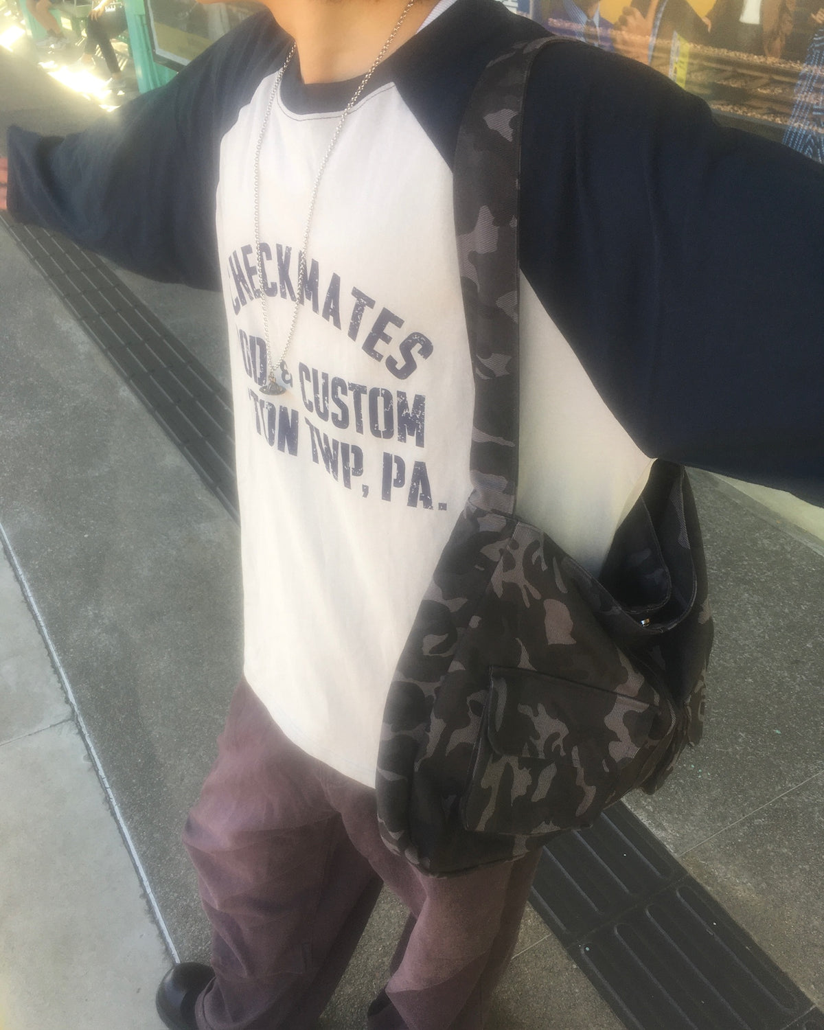 camo shoulder bag (charcoal)