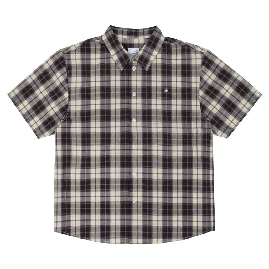 TCM MINI LOGO CHECK HALF SHIRTS (BROWN)