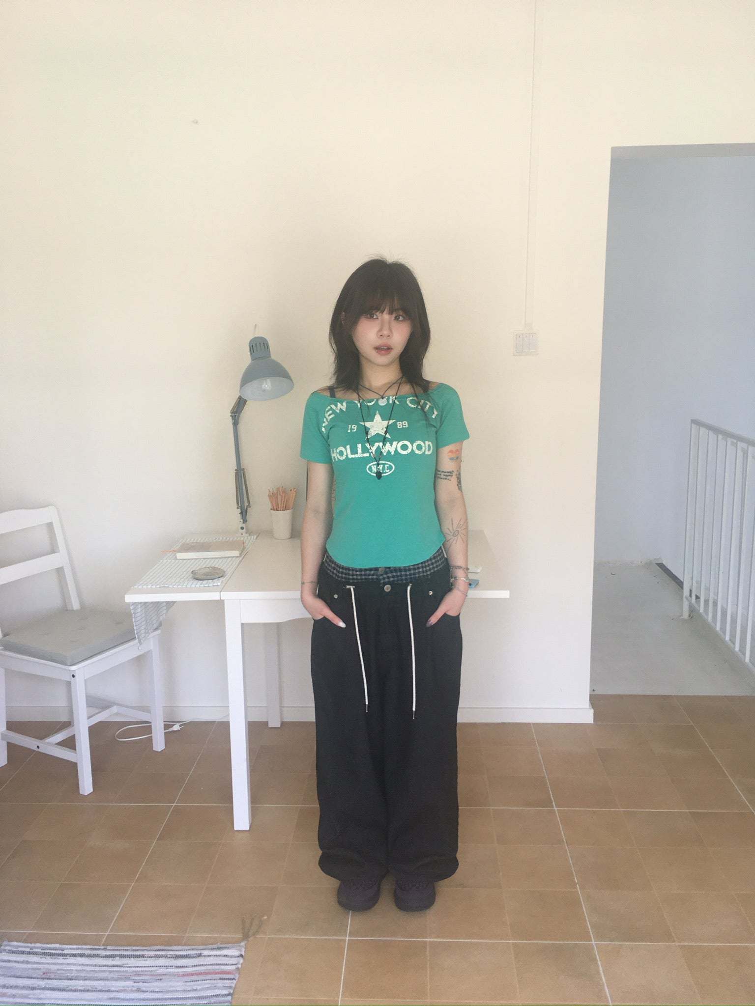 hollywood boat neck tee (mint)