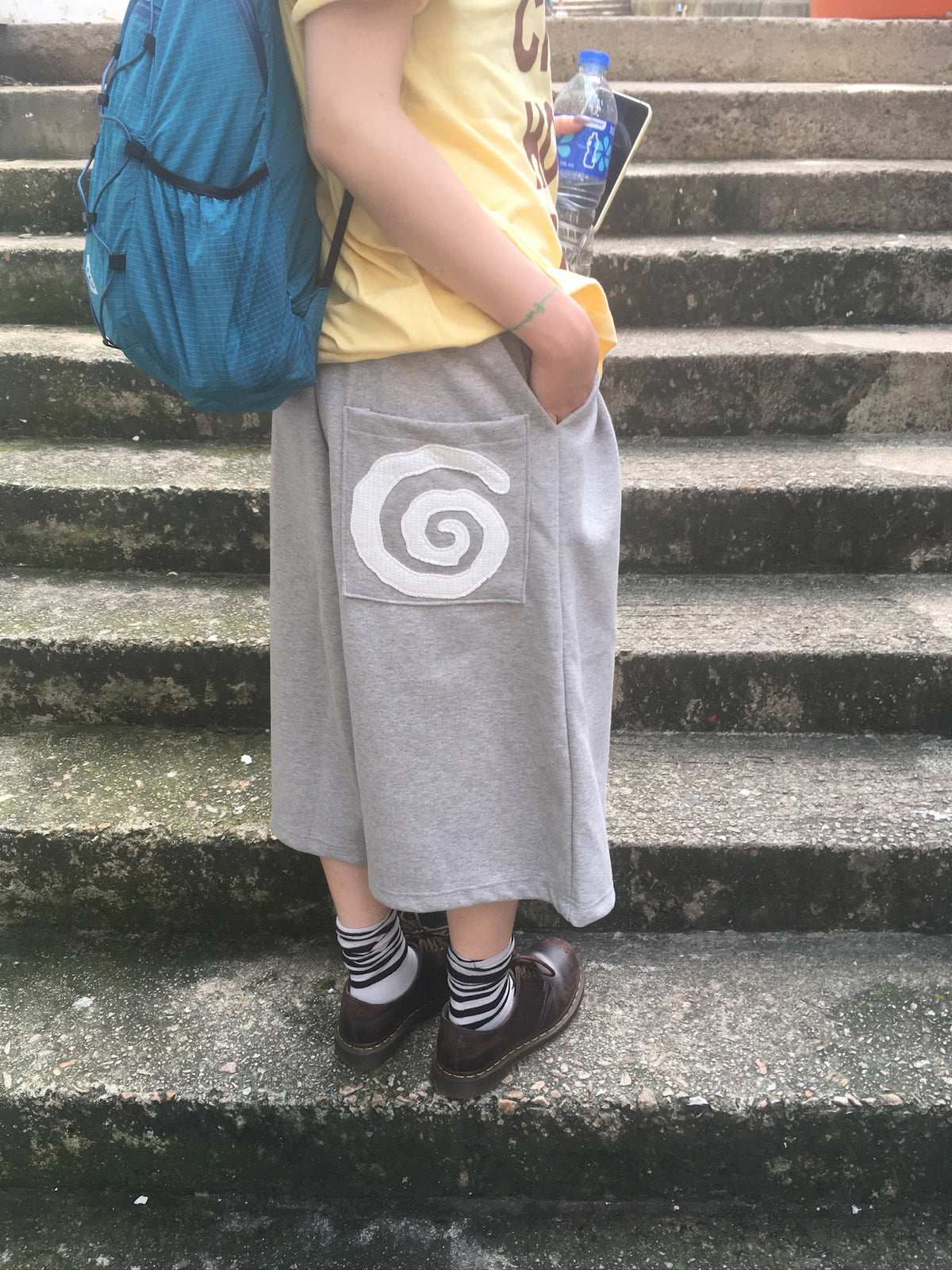 (★best) spiral half sweat pants (grey)