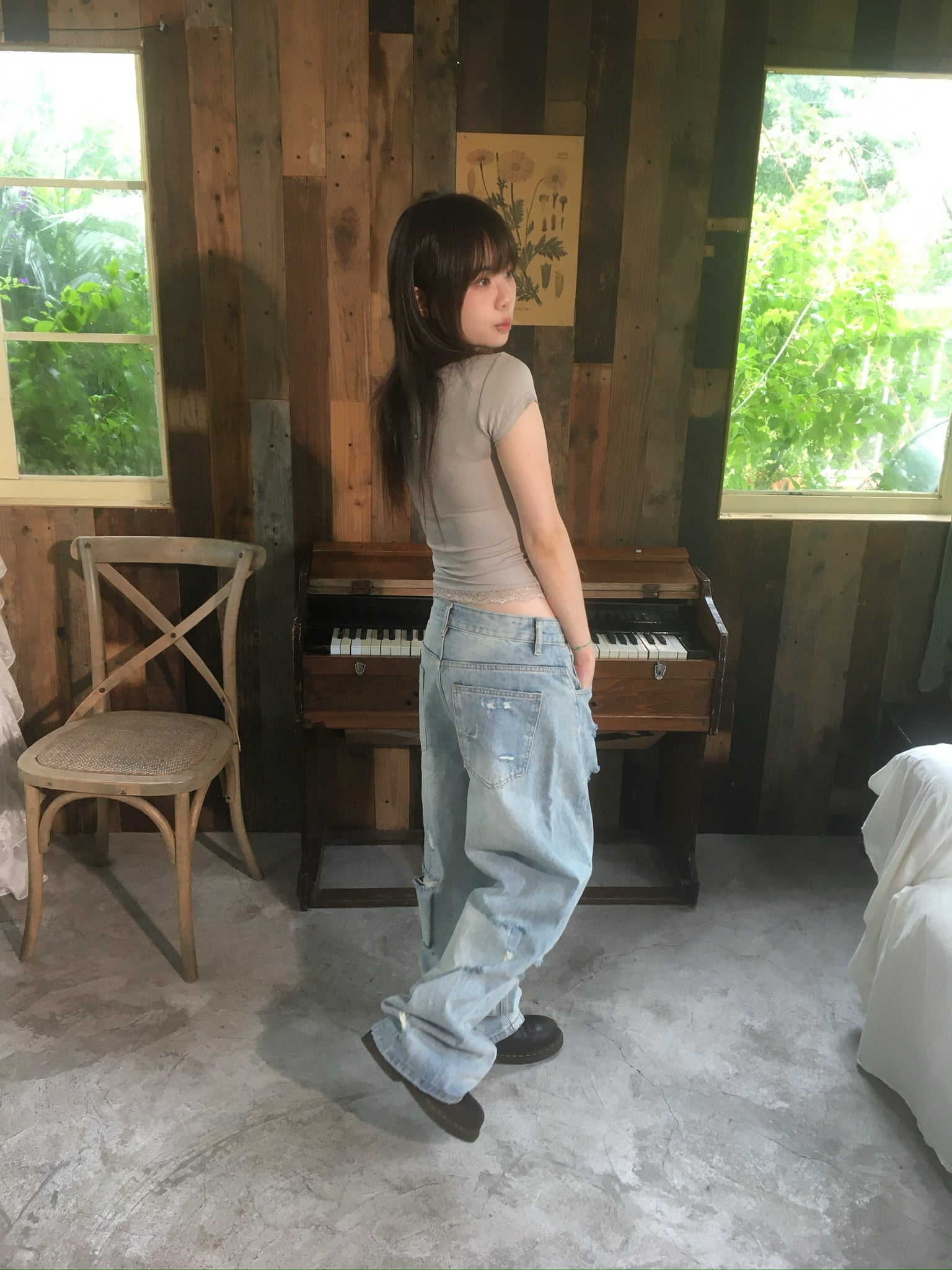 destroyed denim pants