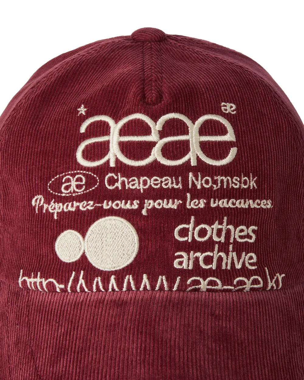 AEAE WEB LOGO CORDUROY CAP (BURGUNDY)