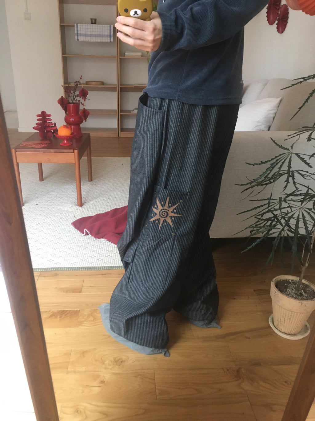 sun striped pants (black)