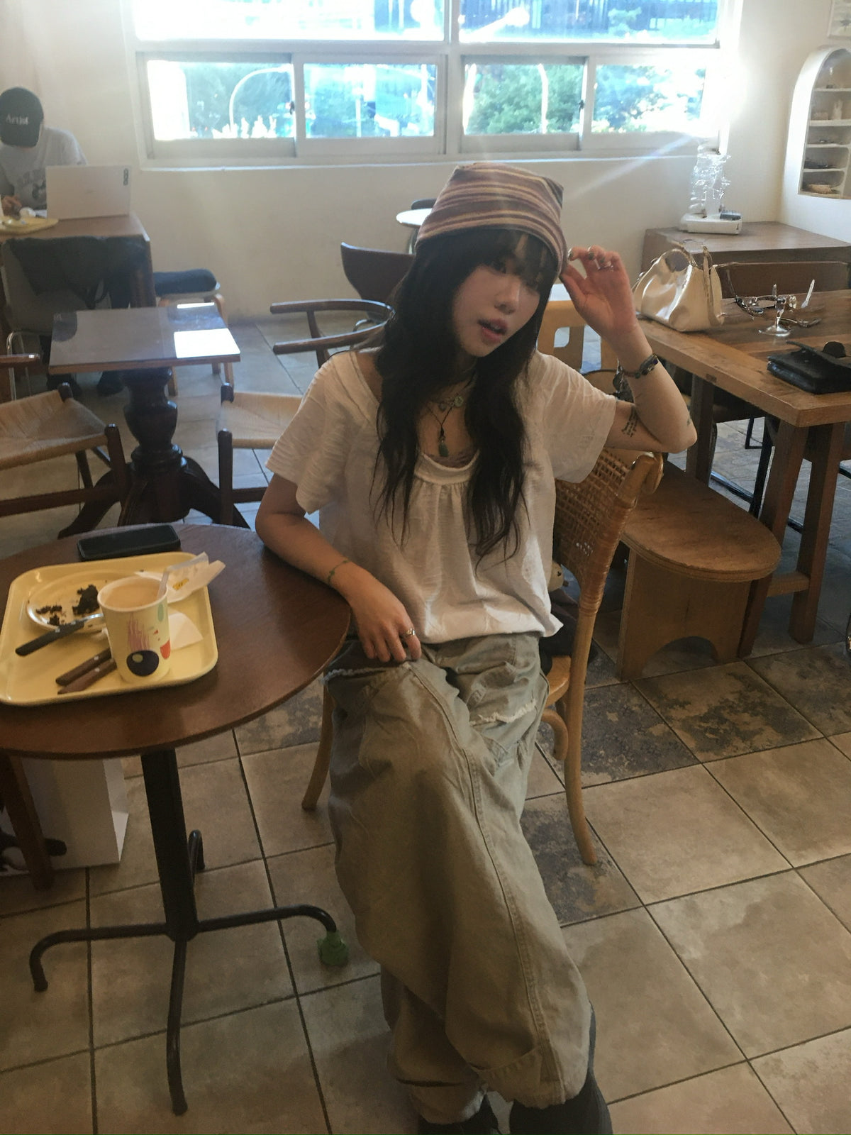 (★best) textured off shoulder blouse