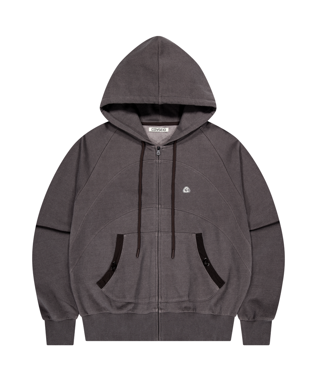 ✪【𝘱𝘳𝘦-𝘰𝘳𝘥𝘦𝘳】coyseio string pocket hood zip-up (3 color)
