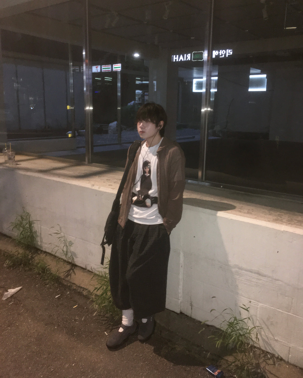 pie checked half pants (black) (men wear)