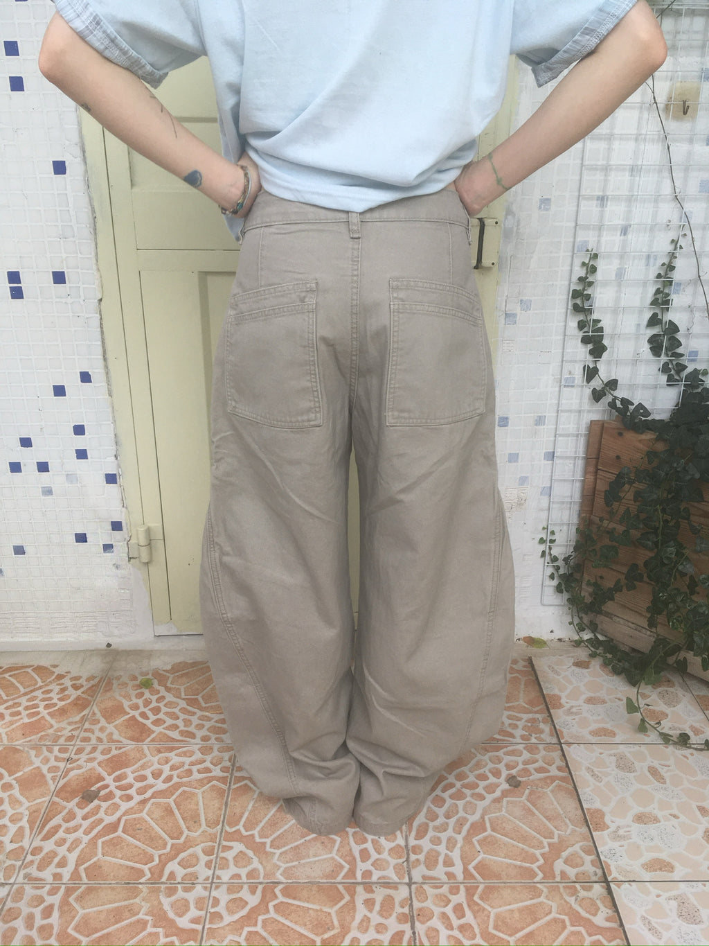 (★BEST) hem button cargo pants (beige)