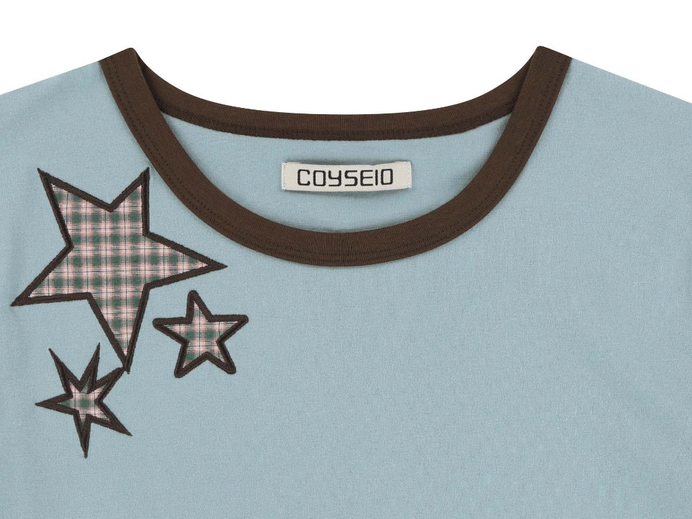 ✪【𝘱𝘳𝘦-𝘰𝘳𝘥𝘦𝘳】coyseio triple star ringer tee (2 color)
