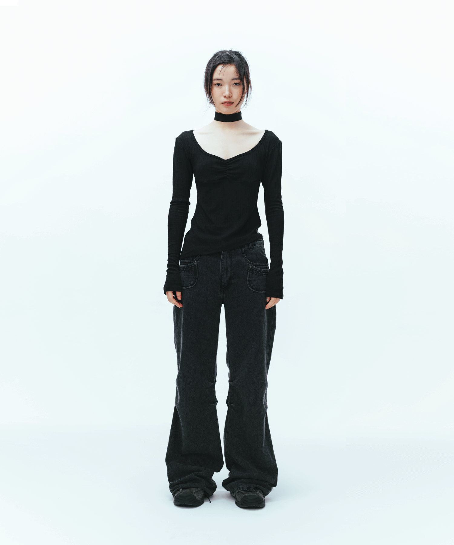 ✪【𝘱𝘳𝘦-𝘰𝘳𝘥𝘦𝘳】coyseio unbalance shirring top (2 color)