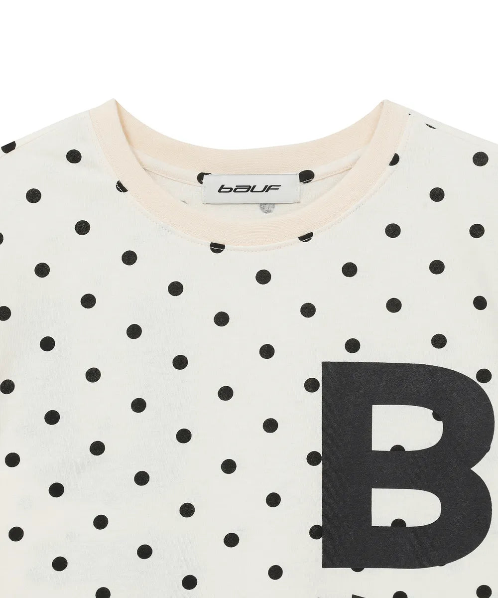 BAUF B LOGO SLIM FIT T-SHIRT (DOT IVORY)