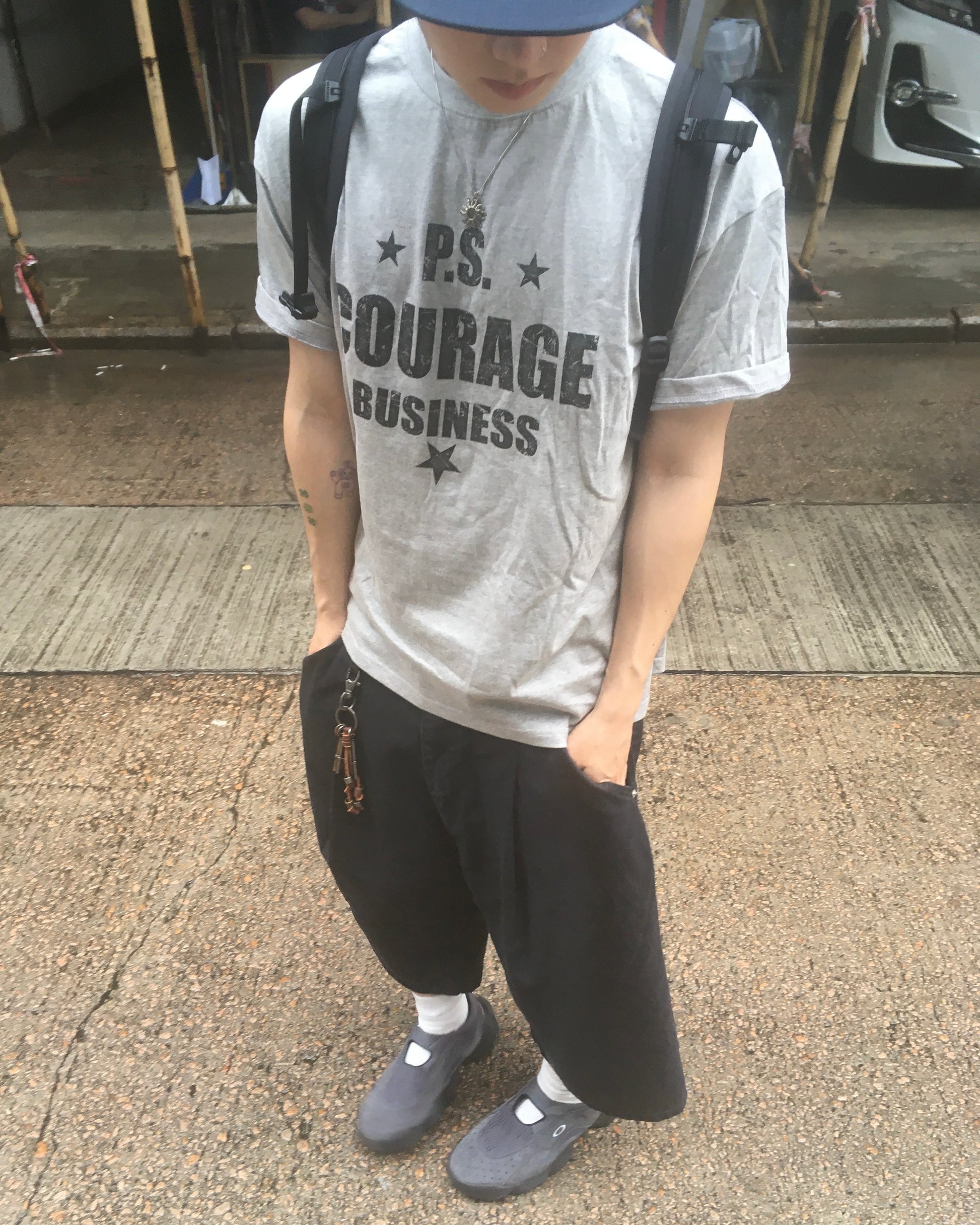 ps crop tee (grey)
