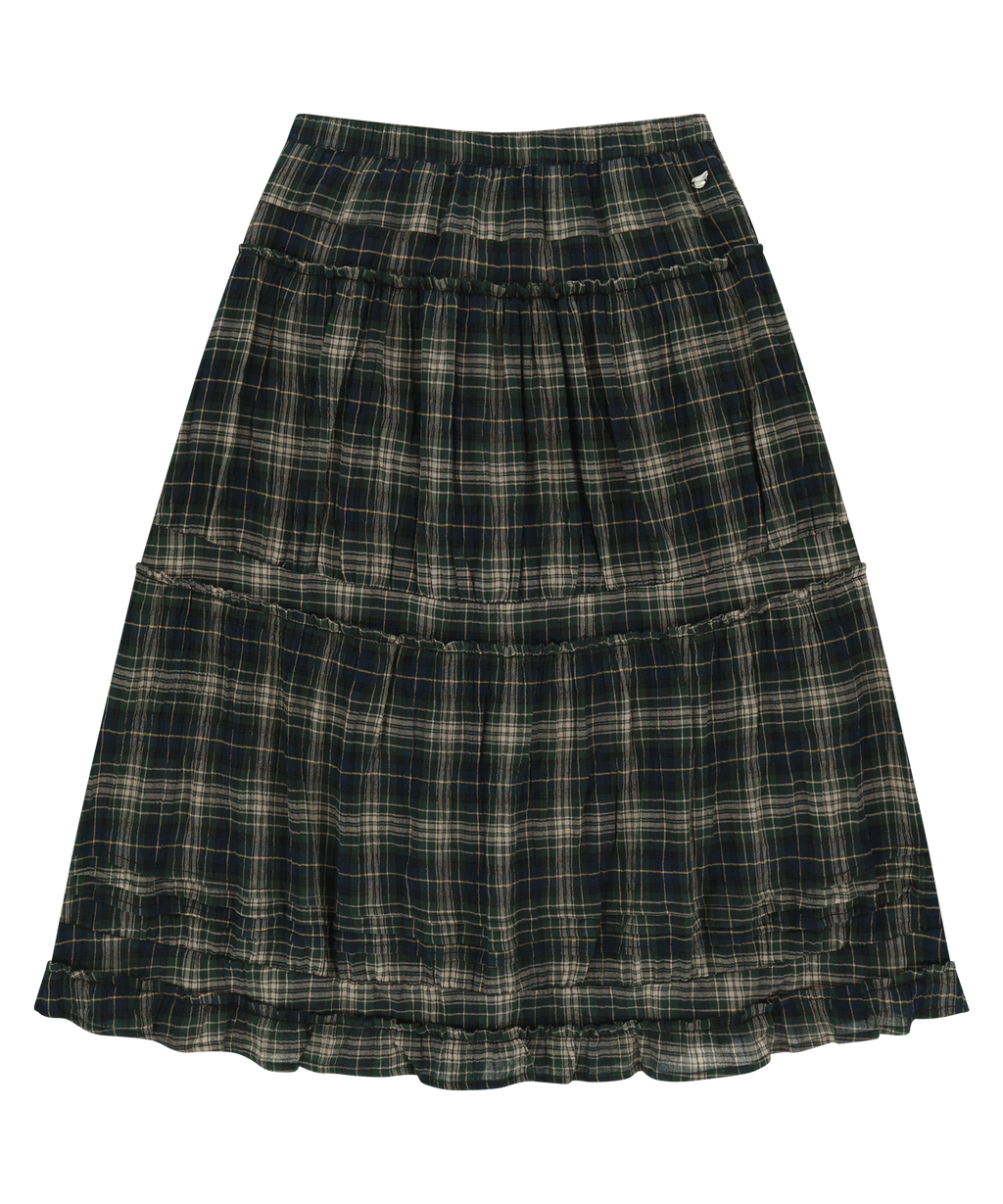 ✪【𝘱𝘳𝘦-𝘰𝘳𝘥𝘦𝘳】coyseio shirring midi skirt (check)