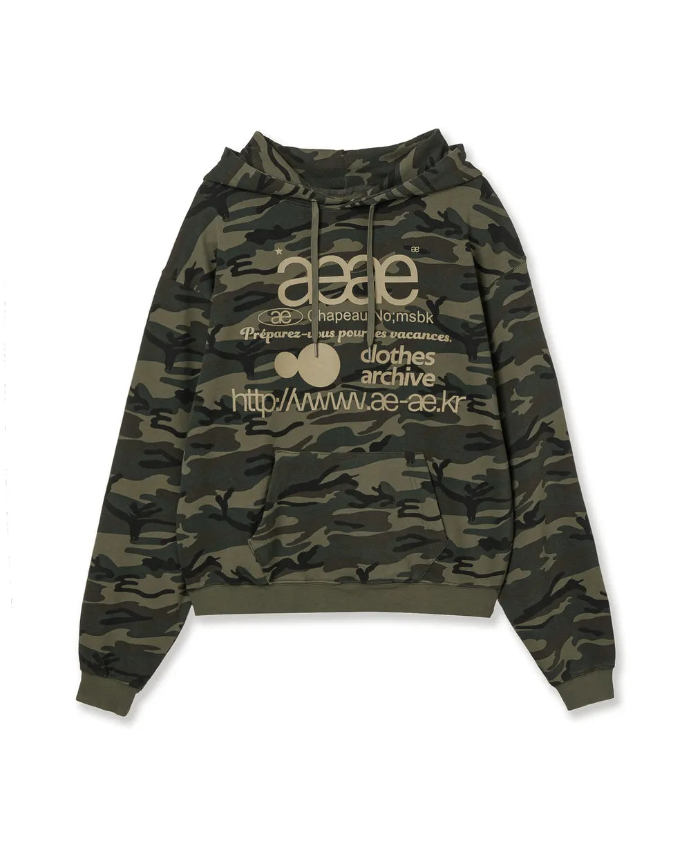 AEAE WEB LOGO LOOSED HOODIE (CAMO)