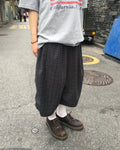 pie checked half pants (black) (women wear)