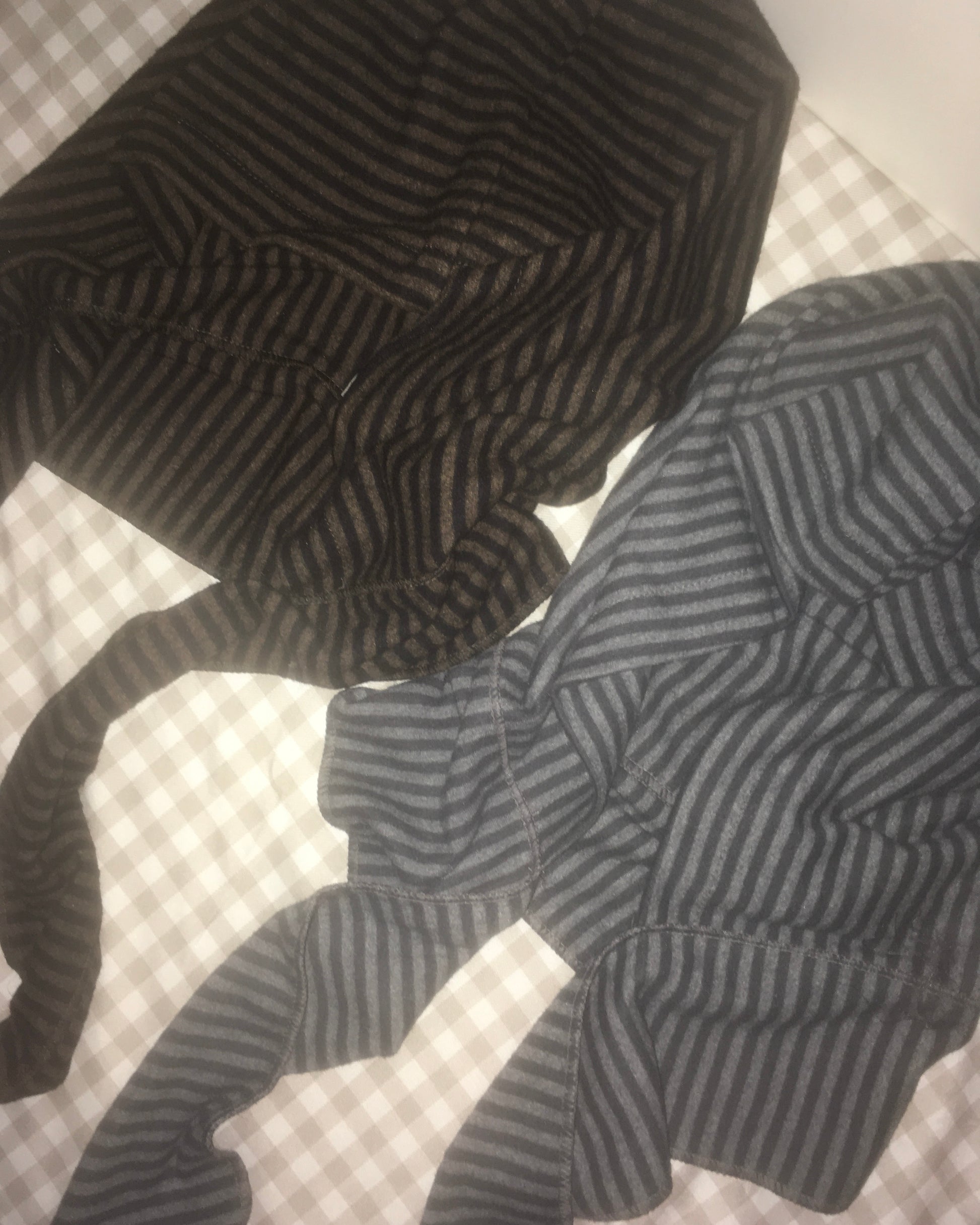 striped hooded scarf (brown)