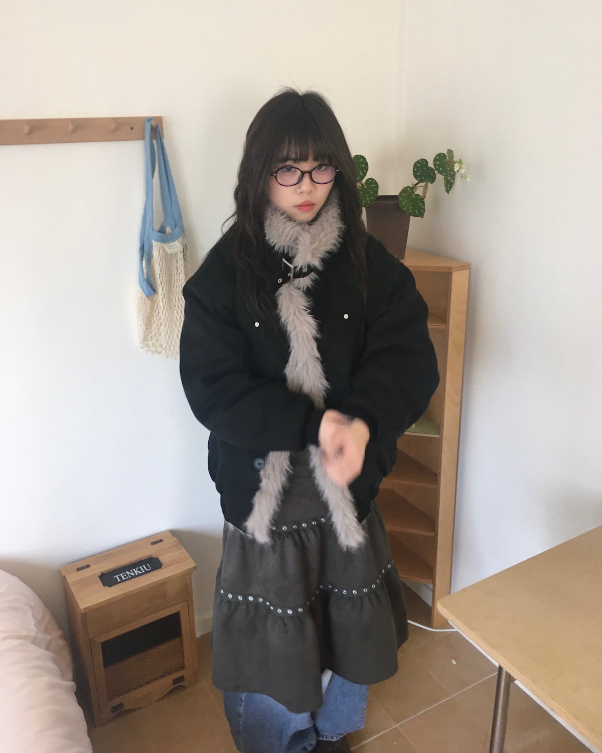 (★best) fur collar jacket (black)