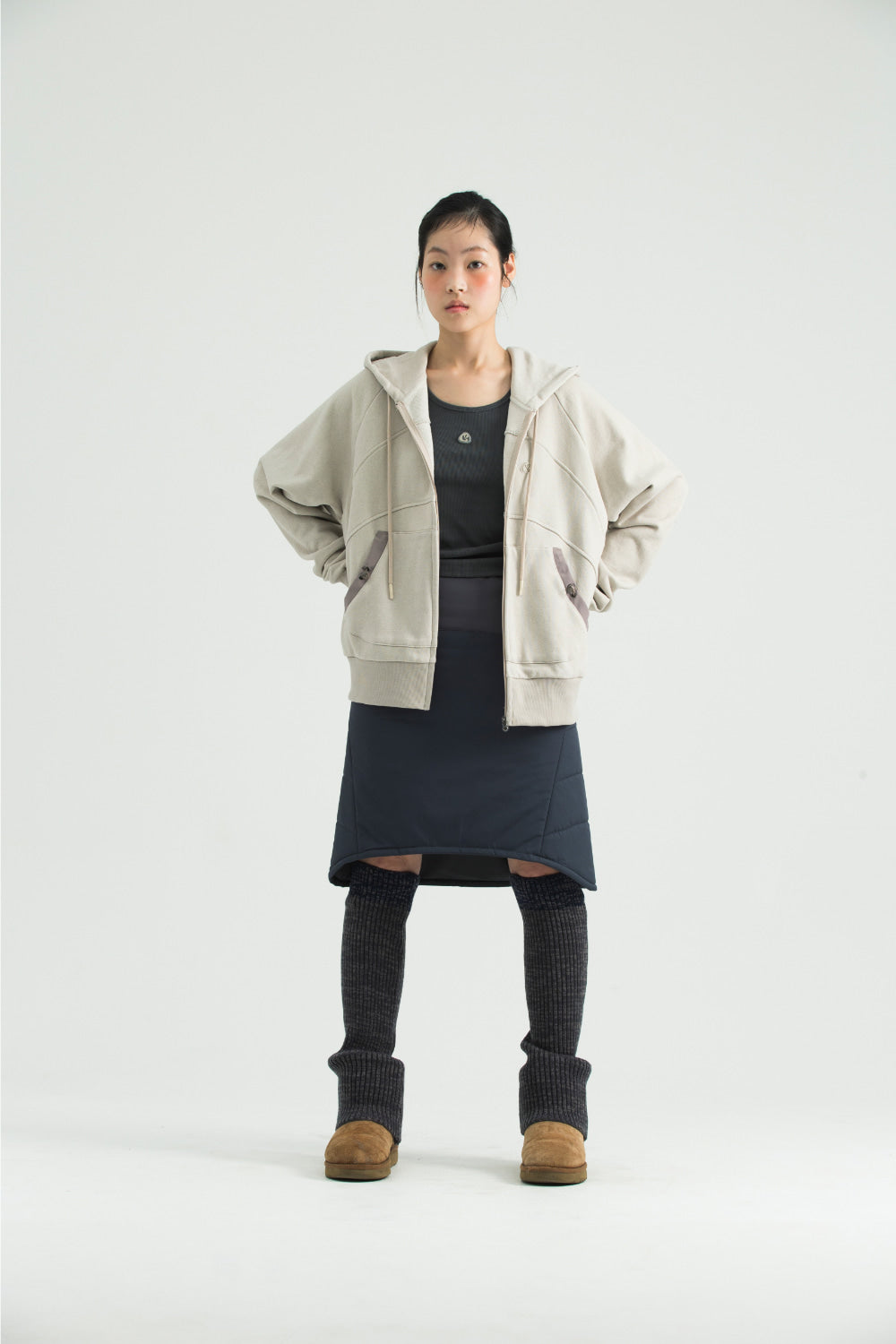 ✪【𝘱𝘳𝘦-𝘰𝘳𝘥𝘦𝘳】coyseio string pocket hood zip-up (3 color)