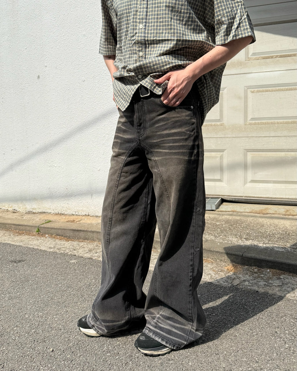 (in stock) bootcut flared jeans（black）