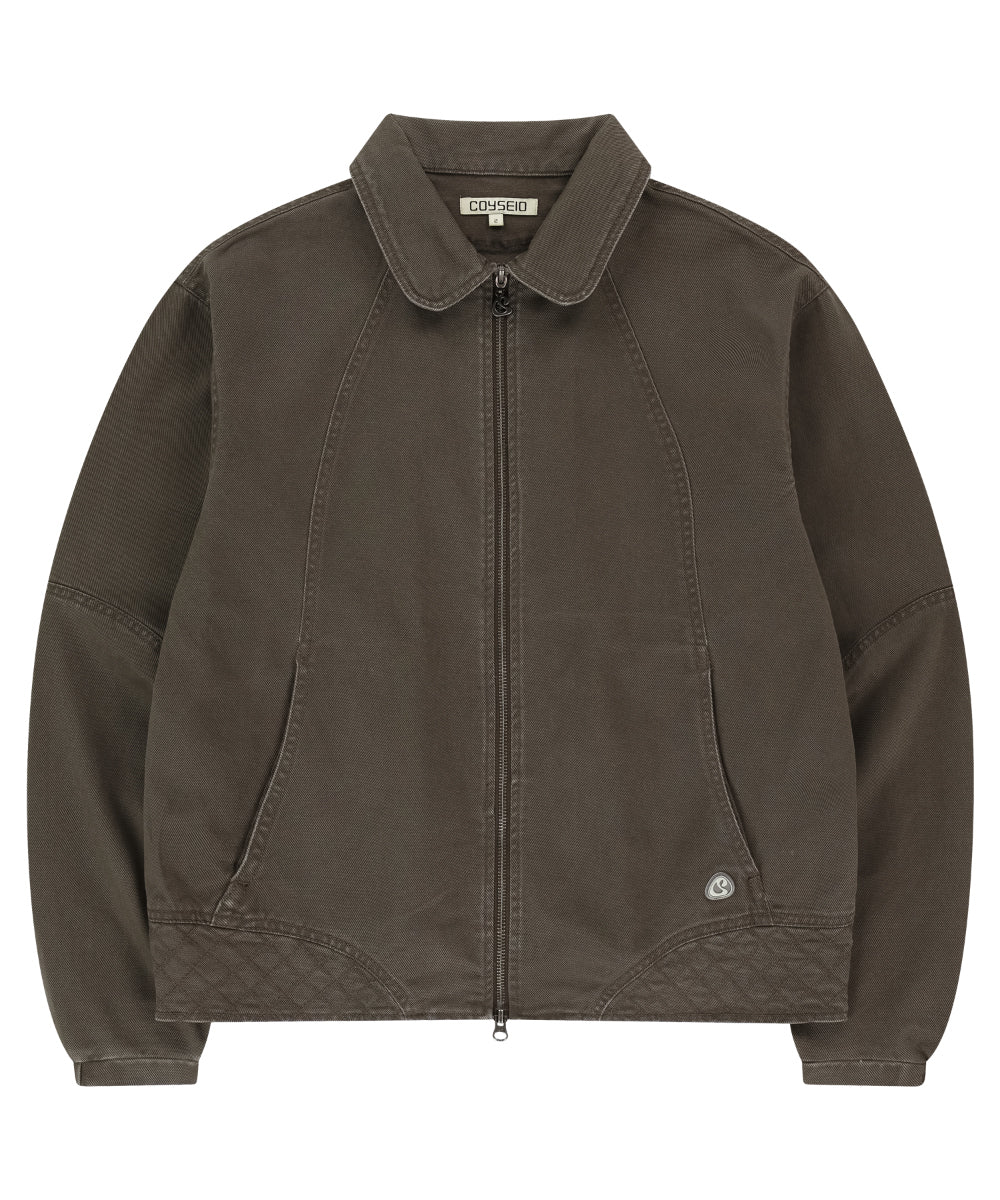 ✪【𝘱𝘳𝘦-𝘰𝘳𝘥𝘦𝘳】coyseio round collar stitch jacket (grey)