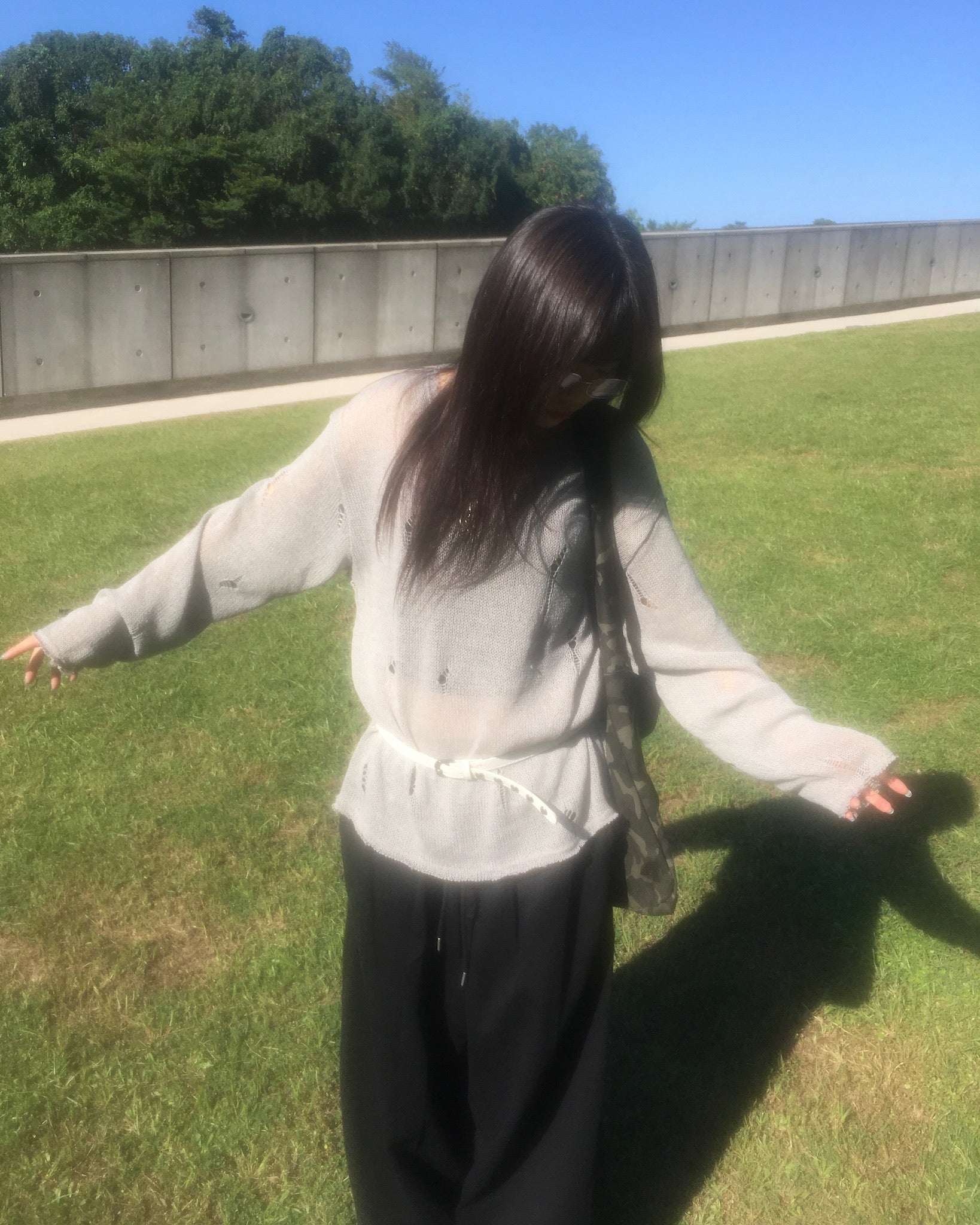 damaged mesh knit (oatmeal)