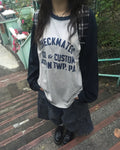 checkmates raglan tee (navy/grey) (women)