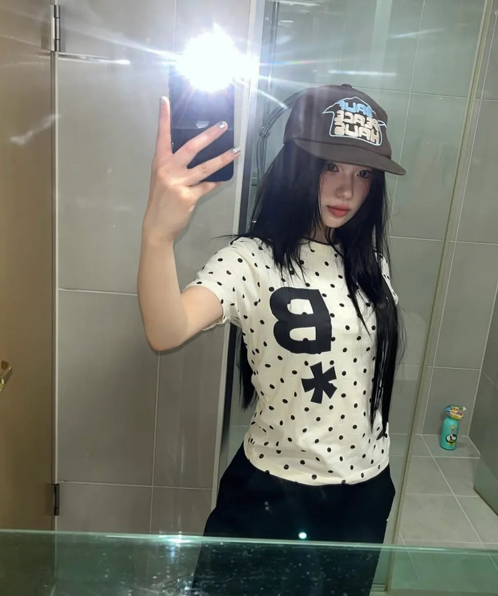BAUF B LOGO SLIM FIT T-SHIRT (DOT IVORY)