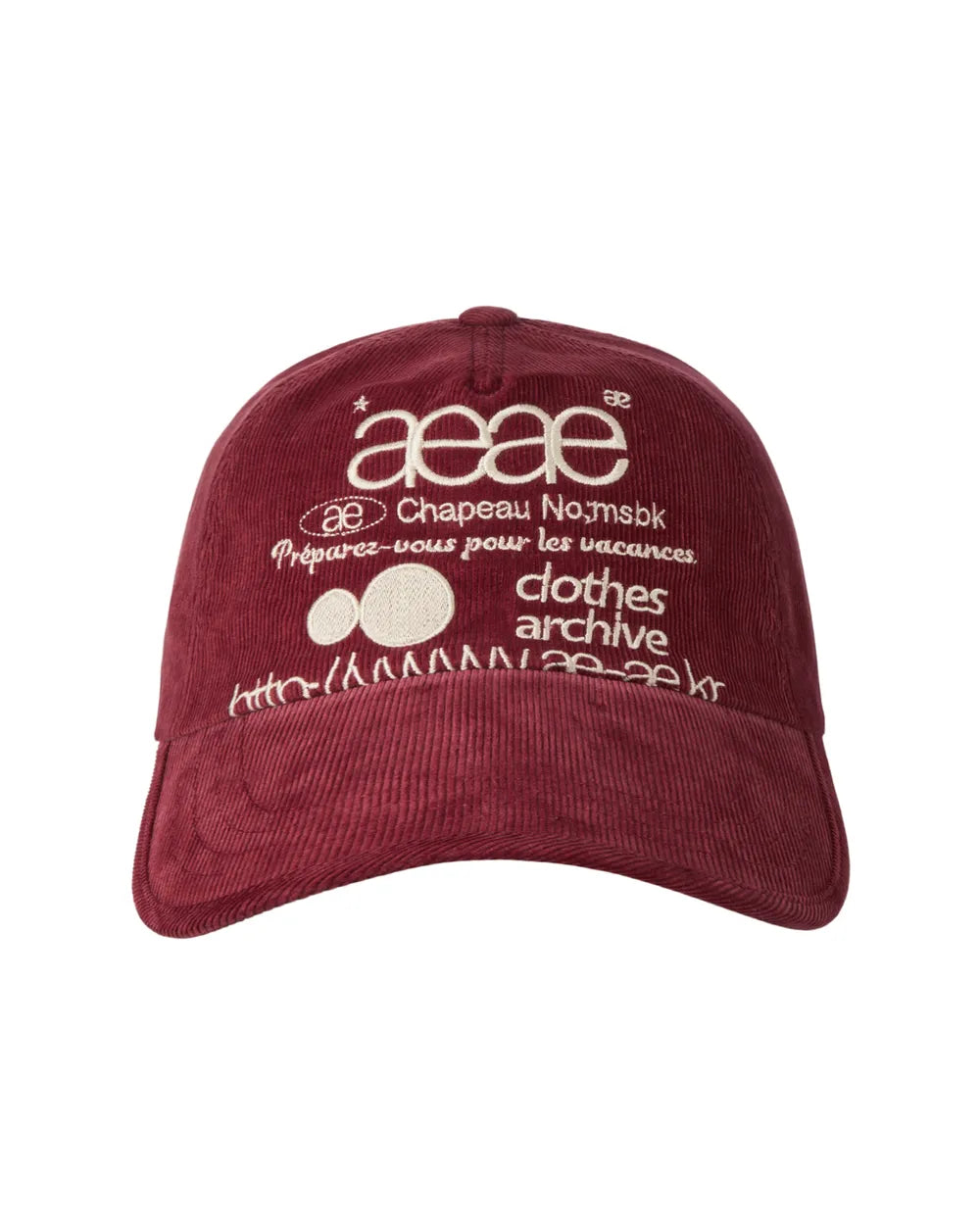 AEAE WEB LOGO CORDUROY CAP (BURGUNDY)