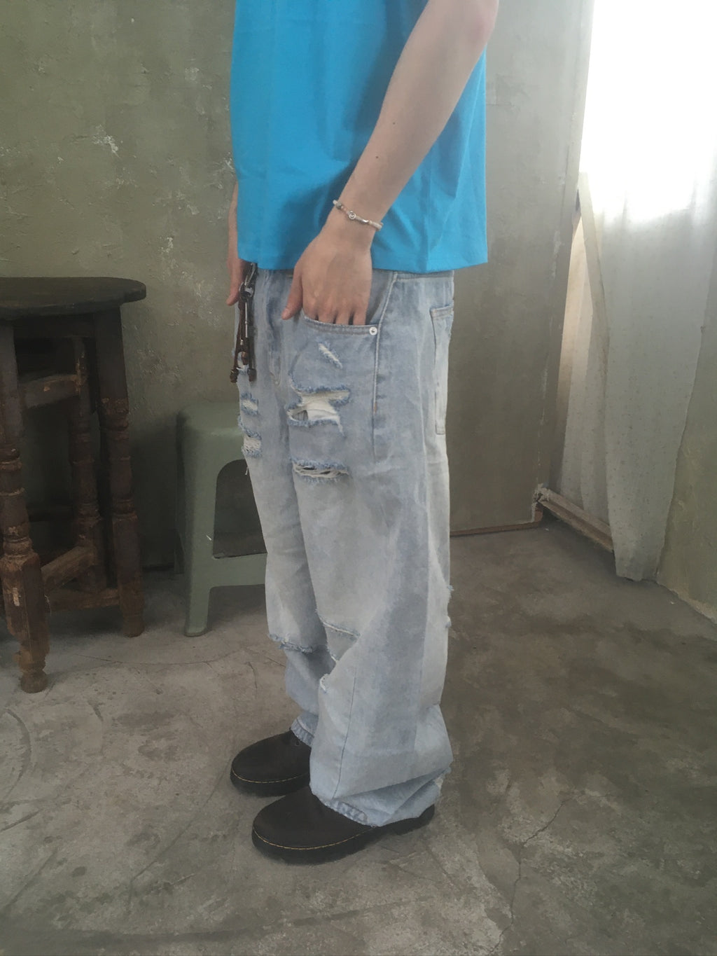 destroyed denim pants