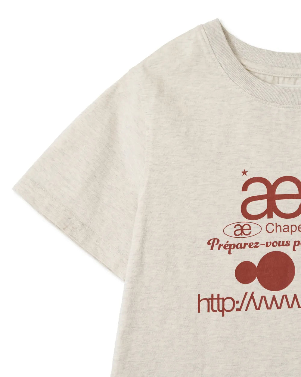 AEAE WEB LOGO CROP T-SHIRTS (OATMEAL)