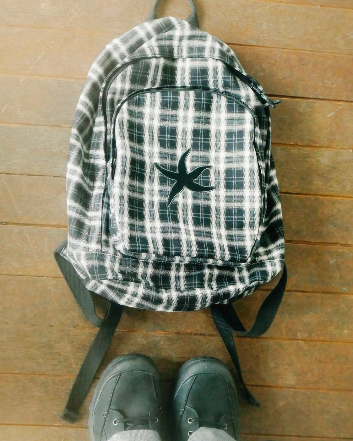 TCM STARFISH CHECK BACKPACK (BLACK)
