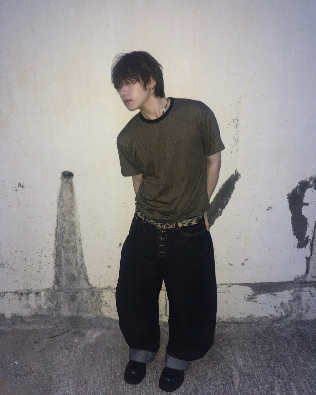 basic striped tee (black)