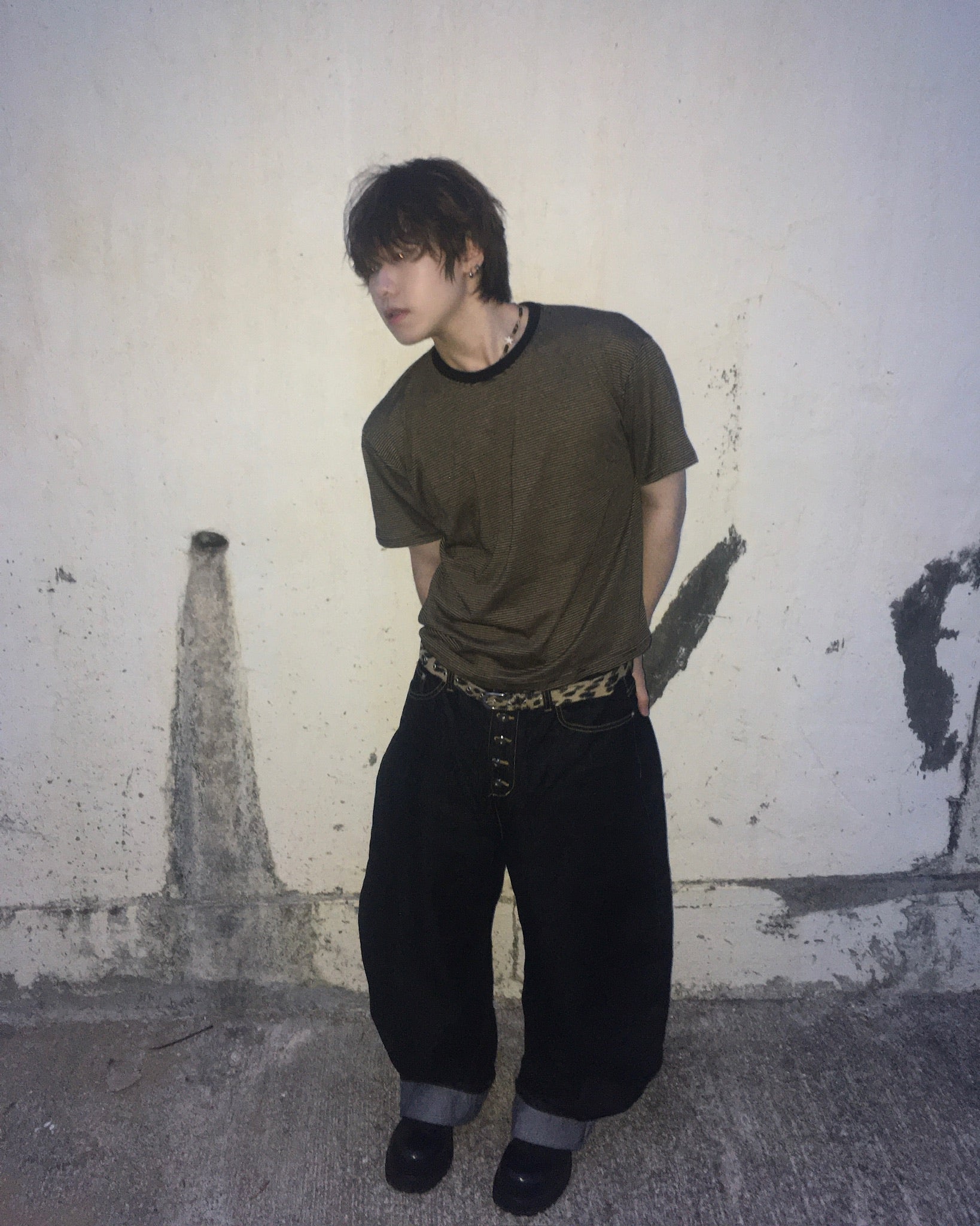 basic striped tee (black)