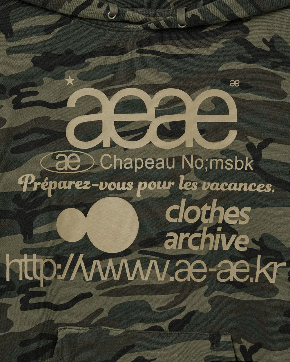 AEAE WEB LOGO LOOSED HOODIE (CAMO)