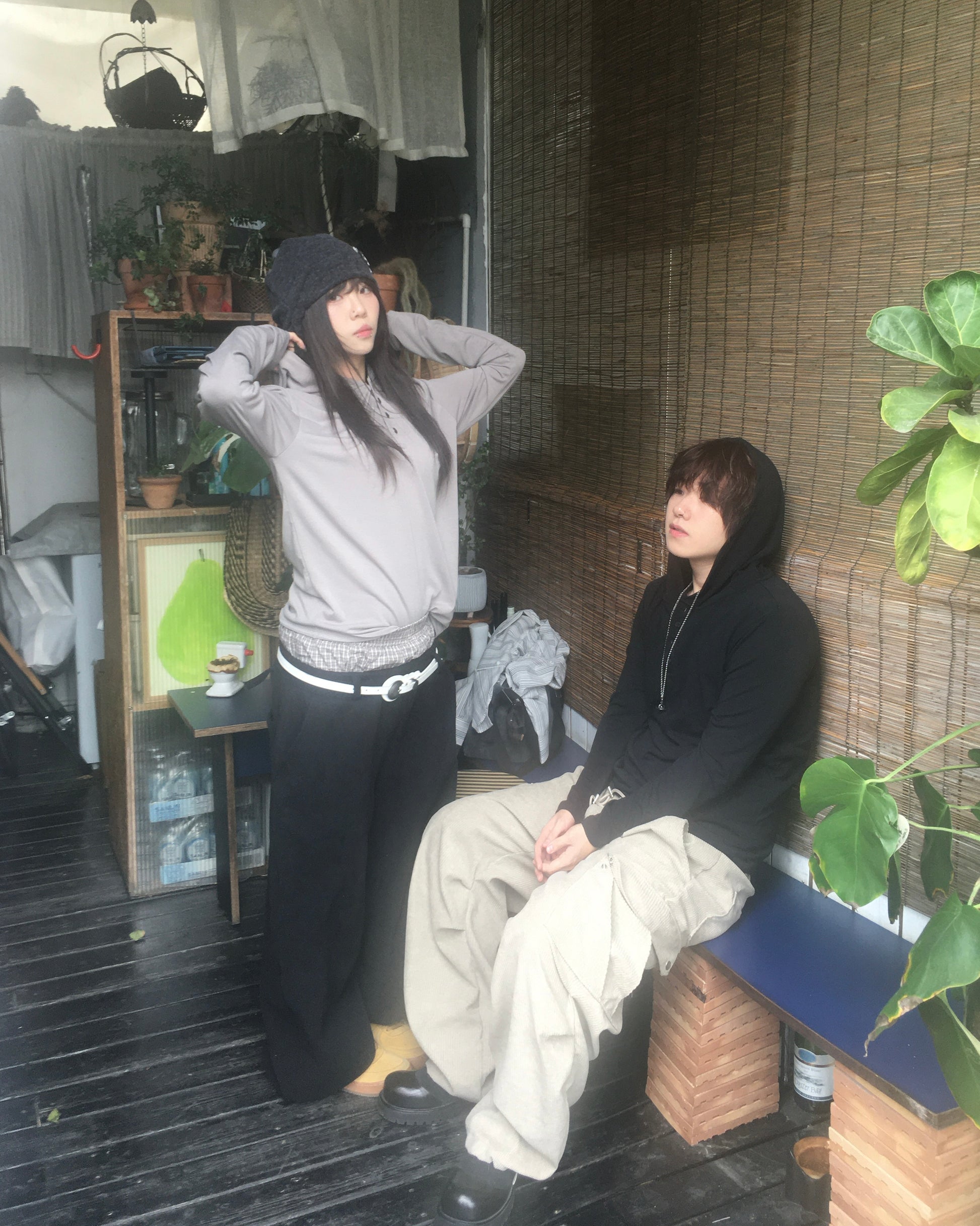 corduroy cargo pants (beige)