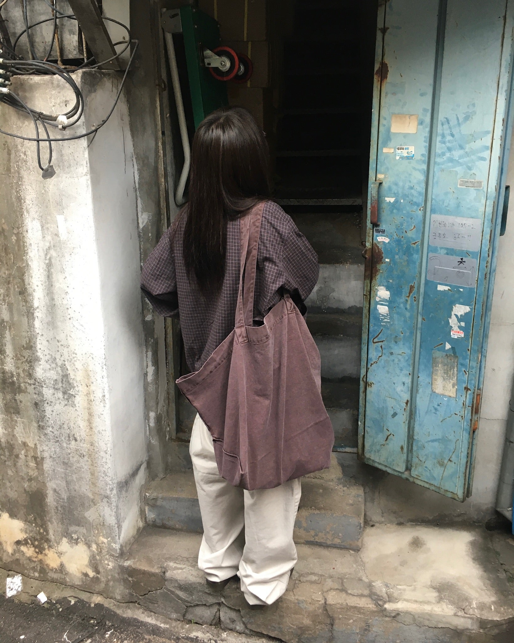 vintage washed bag (brown)